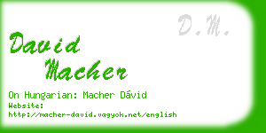 david macher business card